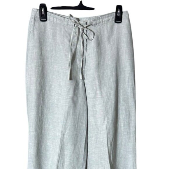 Express Womens Linen Wide Leg Pants Size 4 Beachy Bohemian Lagom Quiet Luxury - Picture 2 of 8